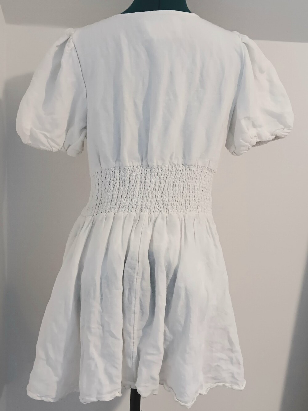 Anthropologie White Katerina Puff Sleeve Mini Dress - Picture 5 of 6